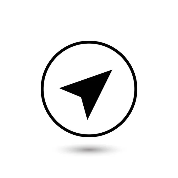 Flecha Gps Icono Blanco Vector — Vector de stock
