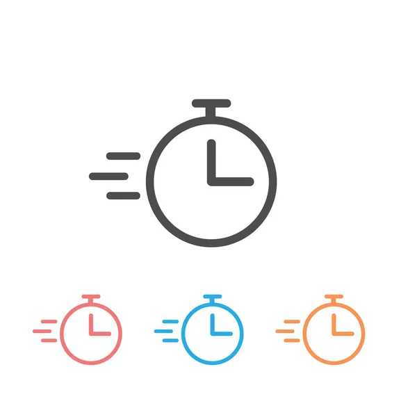 Relógio Ícone Voo Tempo Definido Isolado Fundo Branco Sinal Temporizador — Vetor de Stock