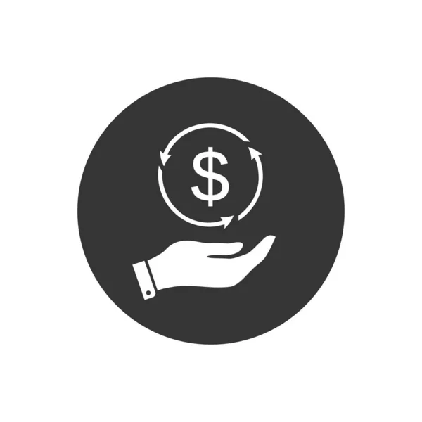 Dollar Money Hand Icon Vector Investment Stock Market Concept — Stock Vector