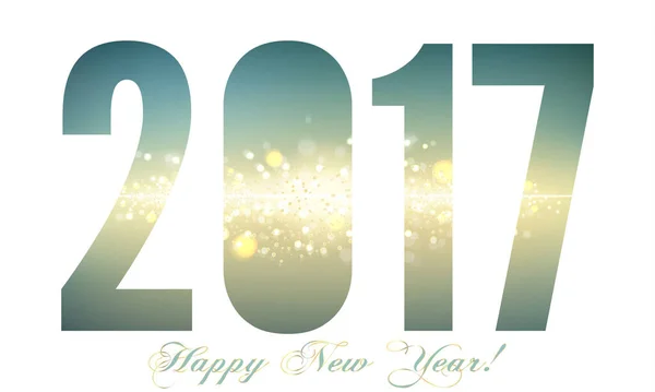 Feliz Ano Novo 2017 Cartão Felicitações Ilustração Vetorial Feliz Natal — Vetor de Stock