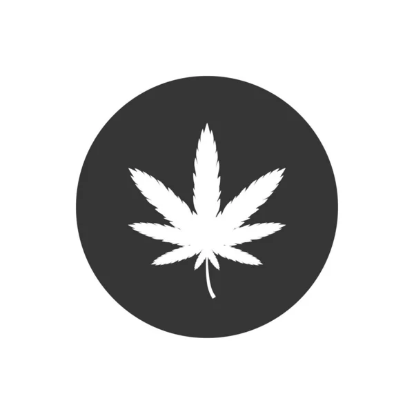 Ícone Maconha Branco Ilustração Vetorial — Vetor de Stock