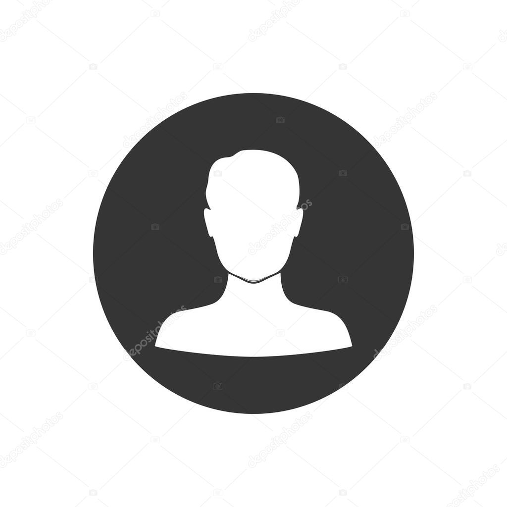 Avatar Flat Style Vector Icon. User Sign Icon. Human Avatar Gray Icon Vector Illustration