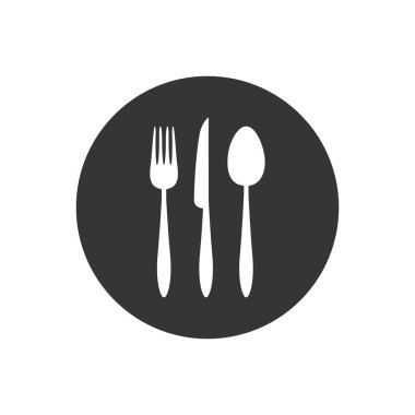 Kaşık, çatal ve bıçak simgesi vektör