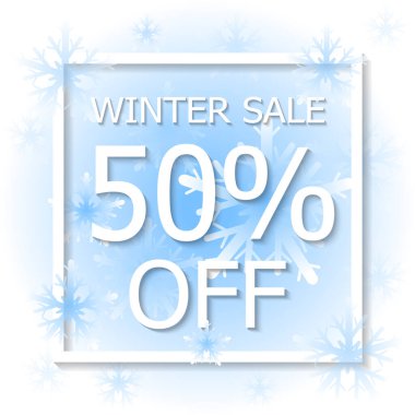 Kış indirimi poster tasarımı şablonu ya da arka plan. Yaratıcı iş tanıtım vektörü.