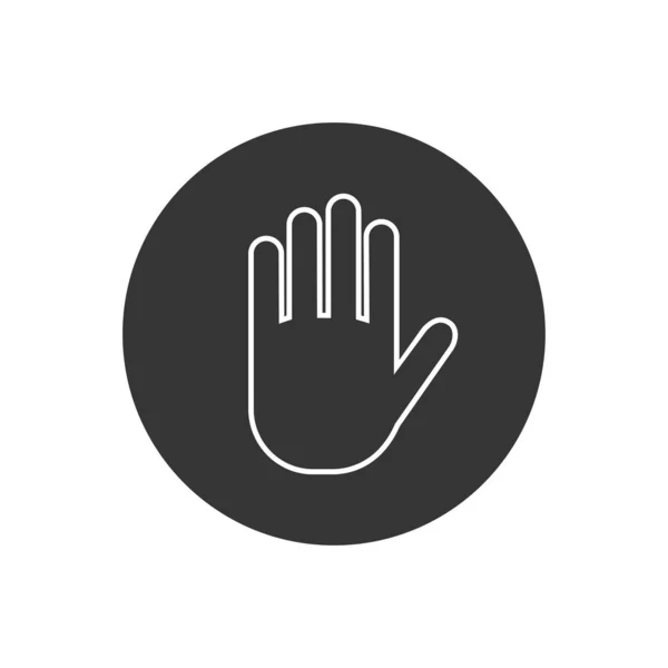 Parar Ícone Vetorial Símbolo Linha Mão Ícone Mão — Vetor de Stock