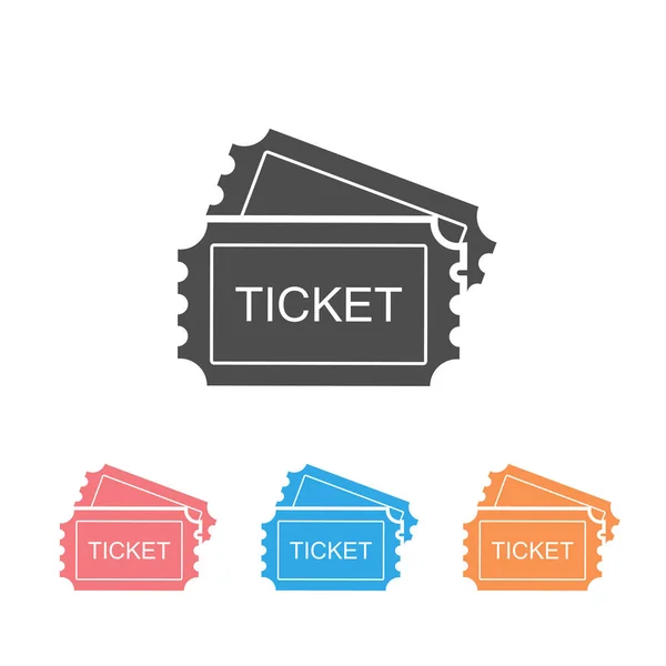 Ticket Icon Set Pass Permission Admission Symbol Vector Illustration Logo — Stock Vector