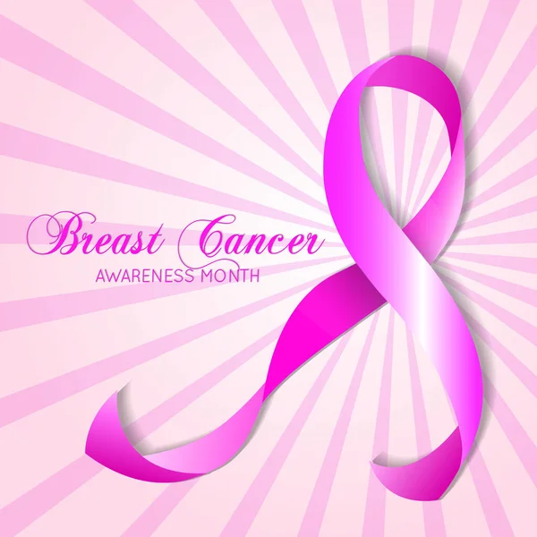 Hintergrund Ist Das Rosafarbene Brustkrebsband Vektorillustration — Stockvektor