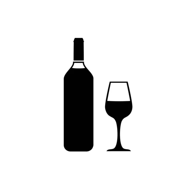 Icona Del Vino Vector Illustrazione Sullo Sfondo Bianco — Vettoriale Stock