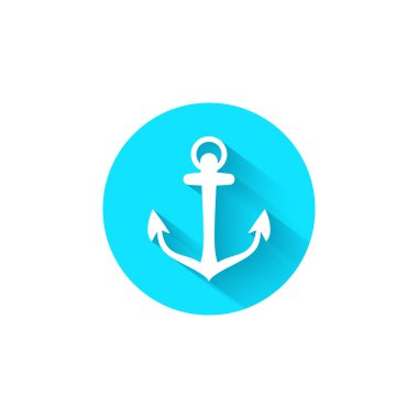 Çapa mavi simgesi, vektör illüstrasyonu