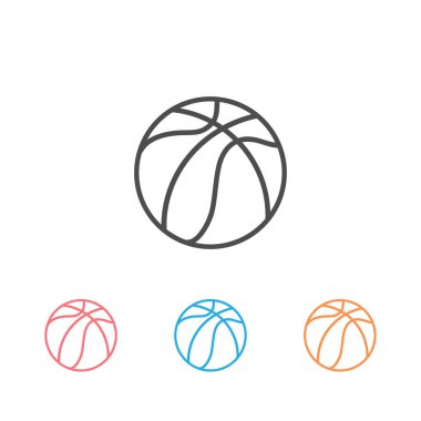 Basketbol ikonu seti. Vektör illüstrasyonu