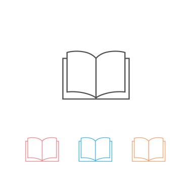 Kitap simgesi beyaz arkaplanda izole edildi. Vektör