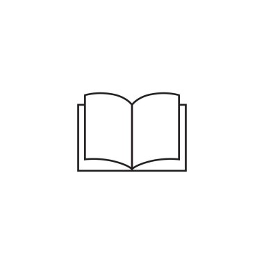 Kitap simgesi beyaz arkaplanda izole edildi. Vektör