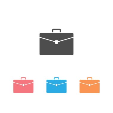 Evrak çantası vektör simgesi beyaz üzerine ayarlandı