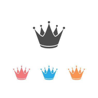 Crown simgesi logo şablonu. Kral vektör simgesi