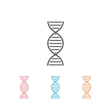 DNA veya kromozom soyut iplikçik sembolü. Simge seti. Vektör çizimi