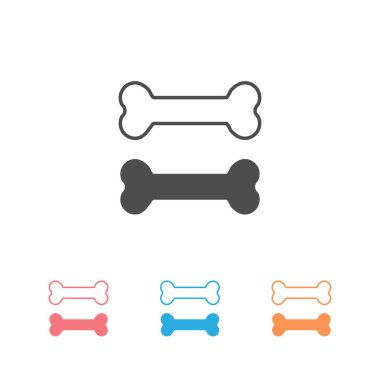 Beyaz arka plan, evcil hayvan gıda vektör illüstrasyon izole modern düz tasarım köpek kemik simgesi 