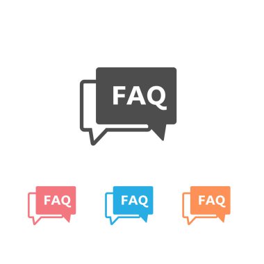Faq simgesi hazır. vektör illüstrasyonu