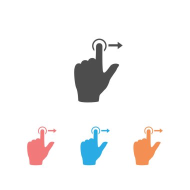 Hareketli dokunmatik kaydırma vektör simgesi seti