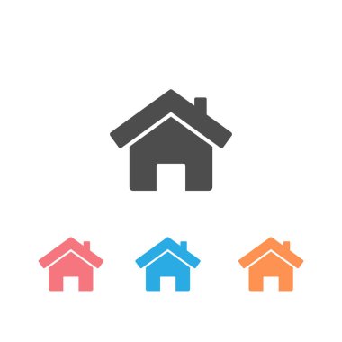 Ev simgesi seti. Vektör illüstrasyonu