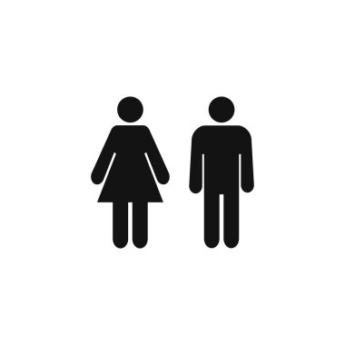 Erkek ve kız simgesi. Vektör Illustration