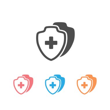 Tıbbi Kalkan Simgesi, kalkanı düz sağlık vektörü olarak ayarla. 