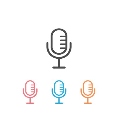 Mikrofon Simge Vektörü İllüstrasyonunu Ayarla