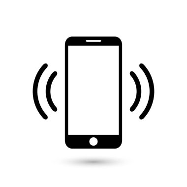 Uygulamalar ve web siteleri için cep telefonu titreşimli veya çalan düz vektör simgesi