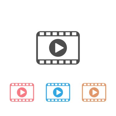 Video modern simge set vektörünü beyaz arkaplanda izole et