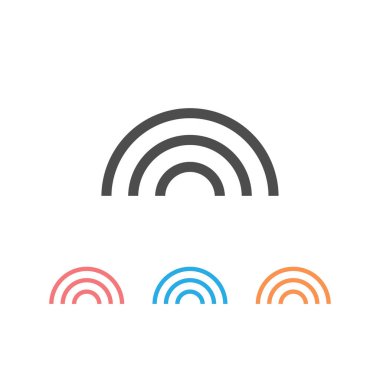 Gökkuşağı Simge Düz Vektörünü Beyaz Üzerine Ayarla