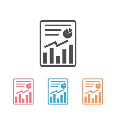 Rapor simgesi düz tarzda ayarlanır. Web sitesi tasarımınız, logonuz, uygulamanız, Ui Vector'unuzun muhasebe sembolü