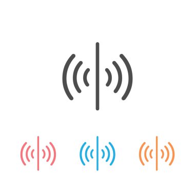 Sensör vektör simgesi ayarlandı, sinyal sembolü. Web ya da mobil uygulama için basit, düz tasarım