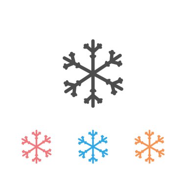 Kar Tanesi simgesi seti. Kar simgesi beyaz arkaplanda izole edildi. Kışın sembolü, donmuş. Vektör