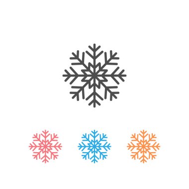 Kar Tanesi simgesi simgesi vektörü, beyaz arkaplanda izole edilmiş modada düz stil
