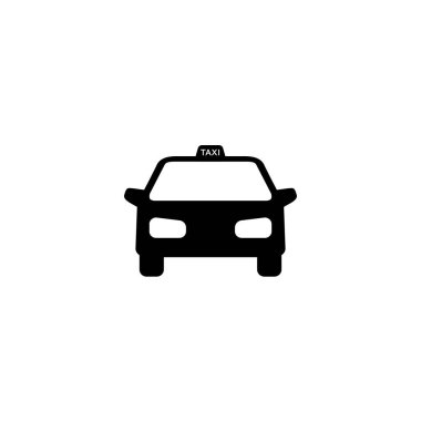 Beyaz üzerine taksi vektör simgesi