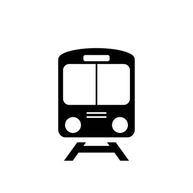 Beyaz arka planda tren simgesi simgesi vektörü