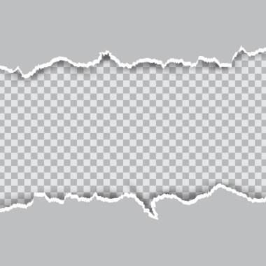 Saydam arkaplanda gölgelerle kağıtta yırtılan gerçekçi vektör deliği