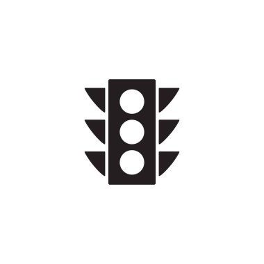 Beyaz üzerine vektör trafik ışığı simgesi