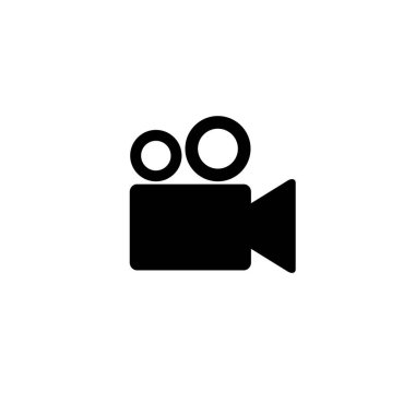 Video kamera simgesi, film, film, resim işareti beyaz arkaplanda izole edilmiş. Vektör