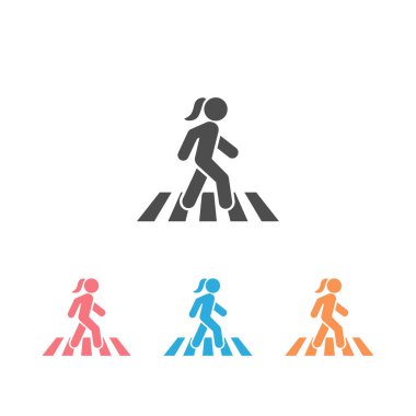 Yürüyüş simgesi simgesi logo vektör şablonu
