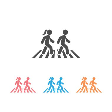 Yürüyüş simgesi simgesi logo şablonu. Vektör