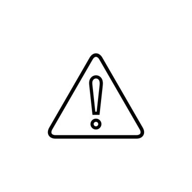 Ünlemle birlikte uyarı işareti. Vektör doğrusal simgesi. Düzenlenebilir vuruşlu satır