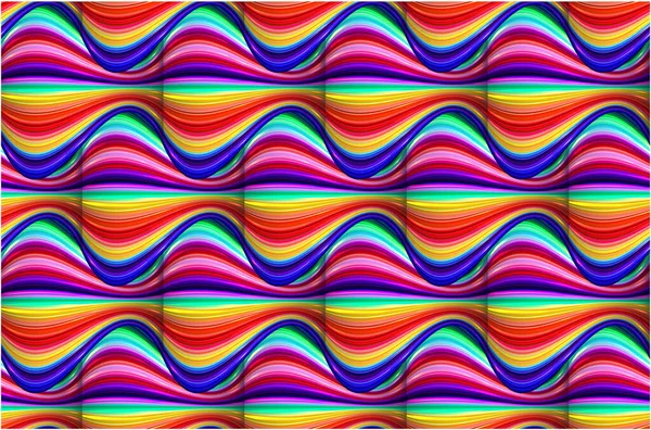 Abstract Colorful Seamless Pattern Background Colored Wave Lines Vector Illustration — Stock Vector