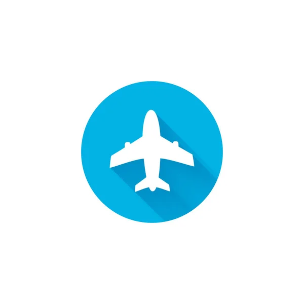 飞机图标矢量蓝色插图设计标志模板 旅行背景与飞机和地方为您的文字 病媒图解 — 图库矢量图片