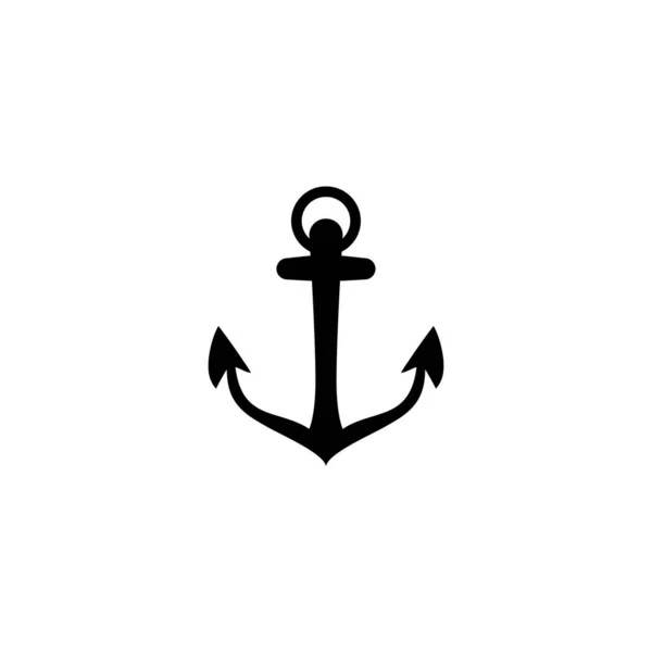 Anchor Vetor Ícone Logotipo Náutico Marítimo Mar Oceano Barco Ilustração —  Vetores de Stock