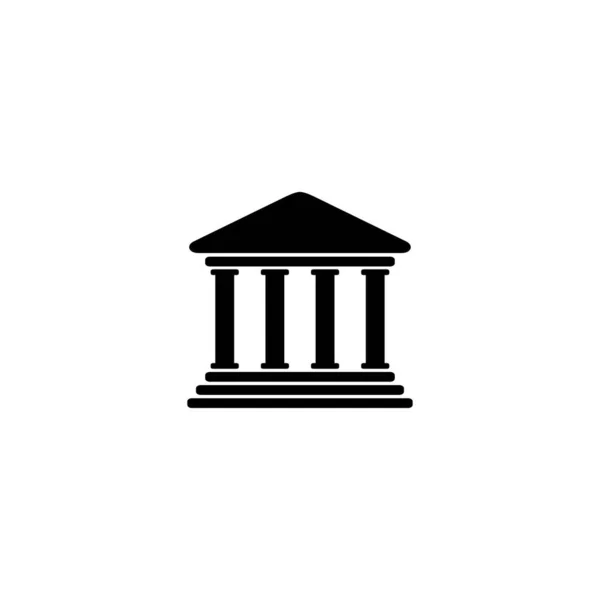 Bank Icon Symbol White Background Vector Illustration — Stock Vector