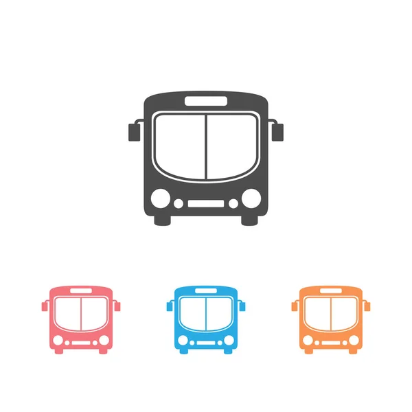 Bus Icon Set Symbol Vector White — Stock Vector