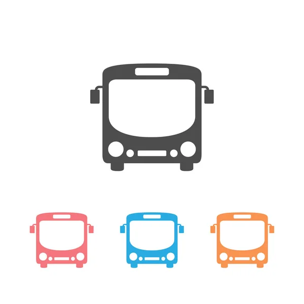 Bus Icon Set Symbol Vector White — Stock Vector