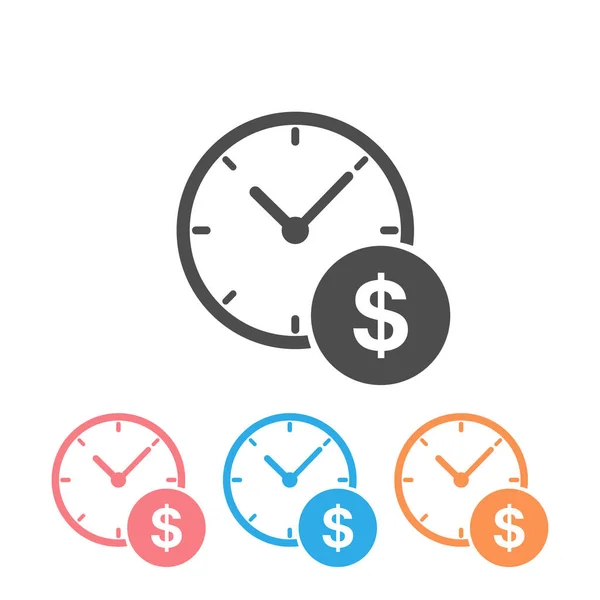 Business Finance Management Icon Flat Style Time Money Vector Illustration — Stock Vector