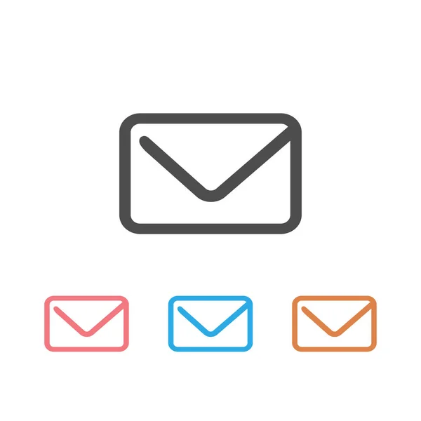 Ikona Mailové Obálky Mailové Zprávy Nastavit Vektor Stylu Řádku — Stockový vektor