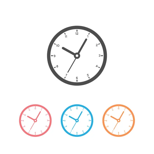 Ícone Sinal Relógio Estilo Plano Ilustração Vetor Gerenciamento Tempo Fundo — Vetor de Stock